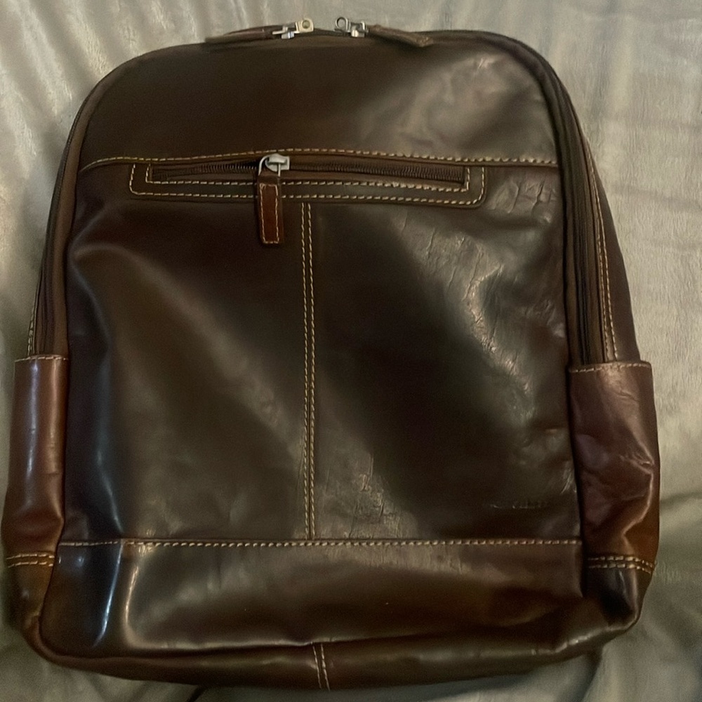Jack George voyager brown leather backpack